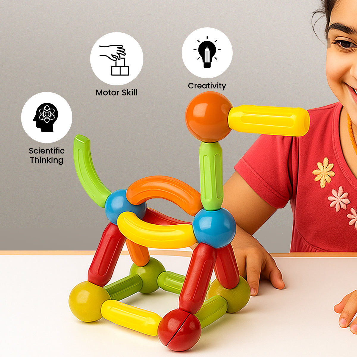 Magnetic Sticks and Rolling Balls Building Blocks