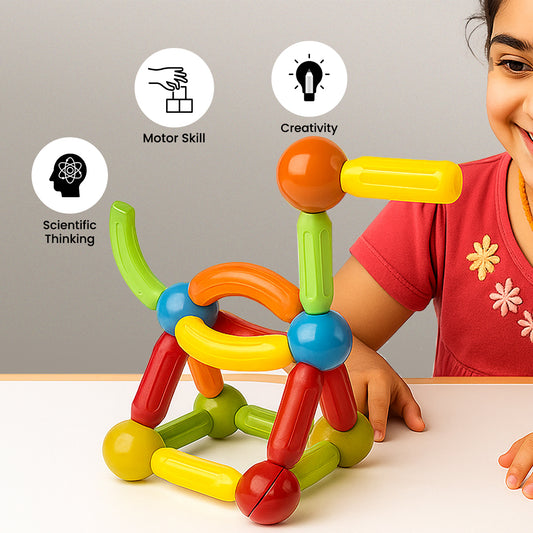 Magnetic Sticks and Rolling Balls Building Blocks