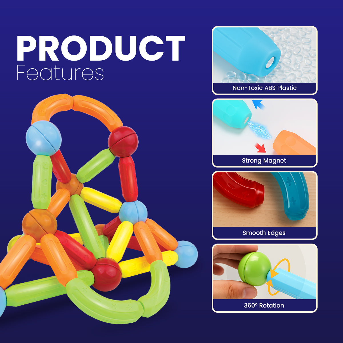 Magnetic Sticks and Rolling Balls Building Blocks