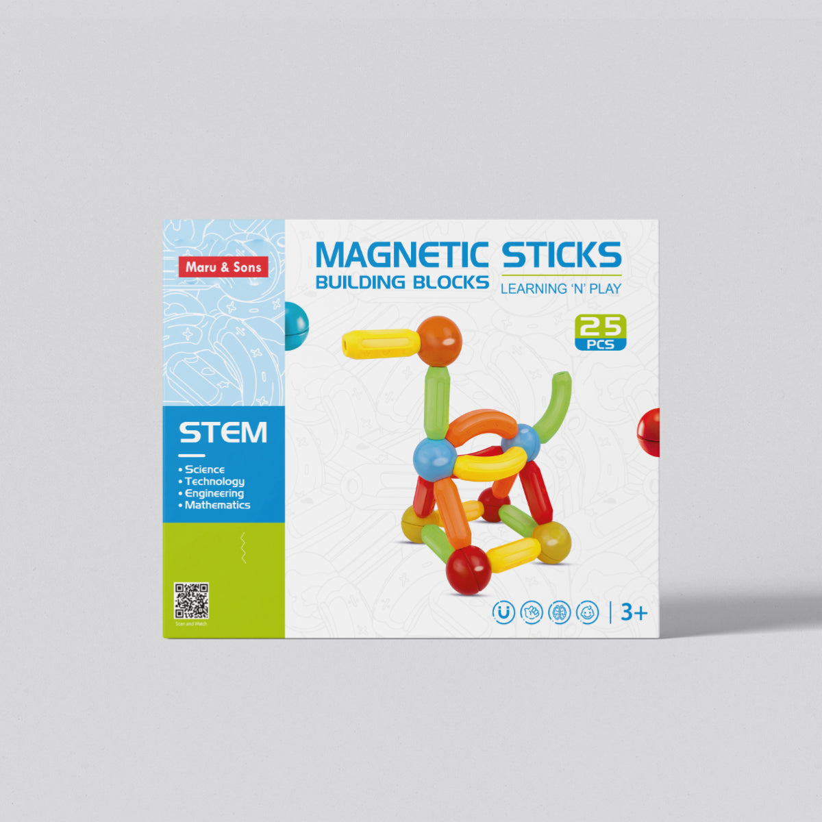 Magnetic Sticks and Rolling Balls Building Blocks