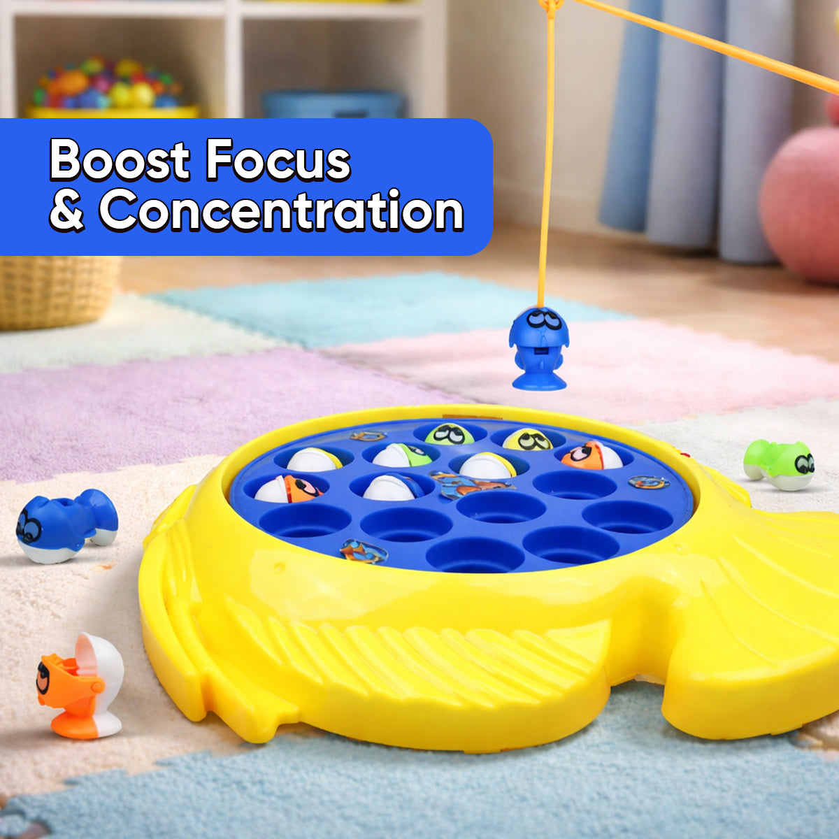 Mini Monk Musical Fishing Game for Kids