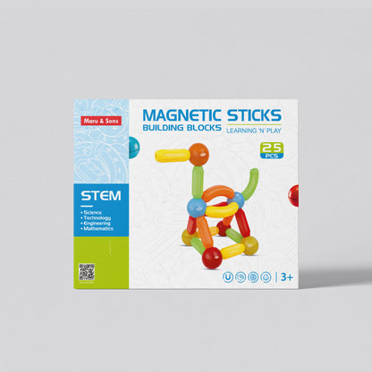 Magnetic Sticks and Rolling Balls Building Blocks