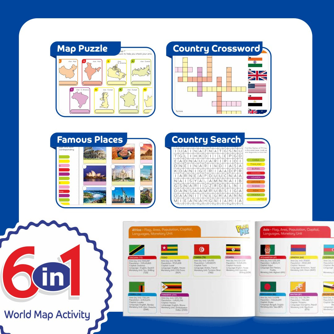 Mini Monk Magnetic World Map Puzzle